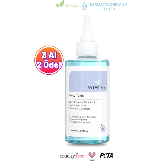 Wiwify Arındırıcı Cilt Komedon Siyah Nokta Tonik (Glycolic Acid 5% Aha Bha)