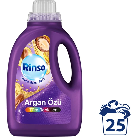 Rinso Sıvı Çamaşır Deterjanı Komple Bakım Serisi Argan Özü Tüm Renkliler Için 1.5 L