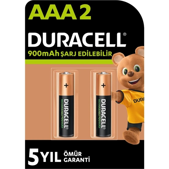 Duracell Şarj Edilebilir AAA 900mAh Piller, 2'li