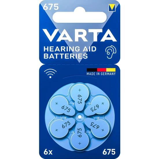 Varta 675 Numara Işitme Cihazı Pili 6'lı Blister 60 Adet