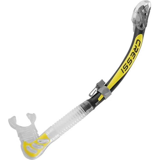 Cressi Alpha Ultra Dry Yetişkin Şnorkel Clear-Black-Yellow