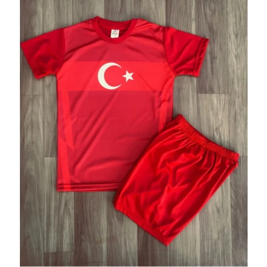 For Maraton Türkiye Milli Takım  Euro 2024 Çocuk Kırmızı Forması 3lü Set