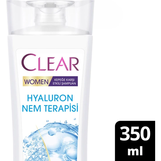 Clear Women Kepeğe Karşı Etkili Saç Bakım Şampuanı Hyaluron Nem Terapisi 350 ml