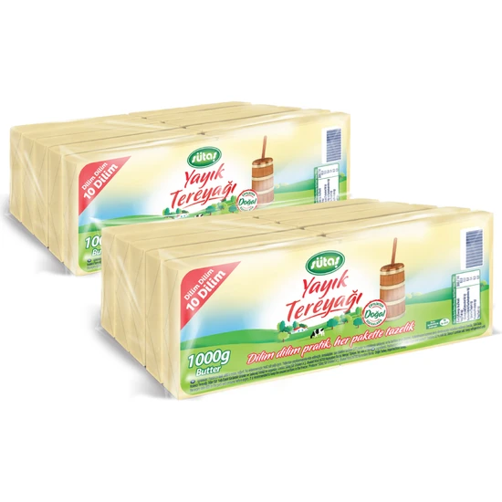 Sütaş Dilimli Yayık Tereyağı 1000 gr x 2 Adet