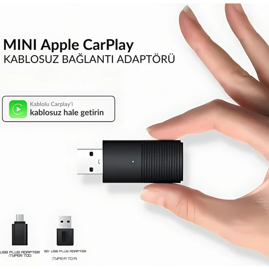 Embatech Araç Içi Apple Cihazlar Için Kablosuz Mini Carplay Adaptörü, Wireless Carplay Çevirici