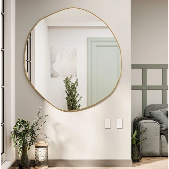 Ant Home Arya Ayna Asimetrik Ayna, Dekoratif Ayna, Duvar Aynası Banyo Aynası Holl Aynası 50CM