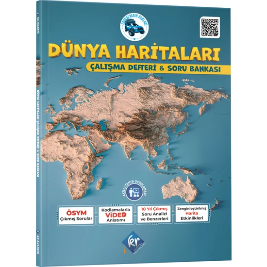 Kr Akademi Yayınları  Coğrafyanın Kodları Dünya Haritaları Çalışma Defteri ve Soru Bankası (Tüm Sınavlar Için)