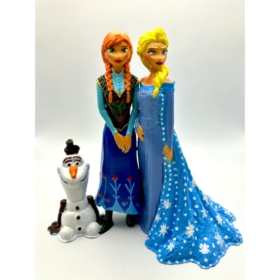 Frozen Karlar Ülkesi Elsa Anna Olaf Figürü - 3'ü 1 Arada