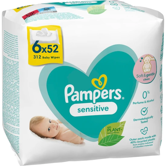 Prima Pampers Sensitive Hassas Islak Bebek Havlusu 52X6 Adet (312 Yaprak)