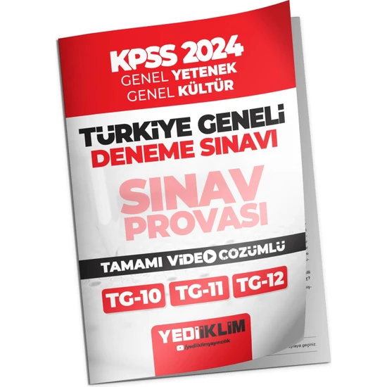 Yediiklim Yayınları 2024 KPSS GY-GK Türkiye Geneli Tamamı Video Çözümlü Sınav Provası 3 Deneme