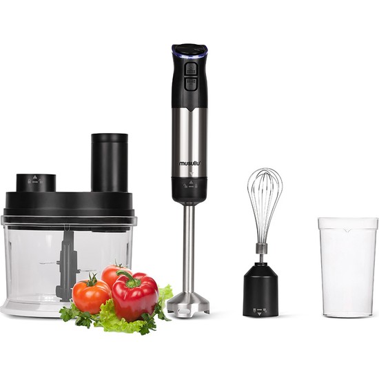 Musullu MSL-2032 Çoklu Set Blender 1500 Watt Güçlü Motor ve 1,5 lt Doğrayıcı Hazne ile Rendeleme Fonksiyonu
