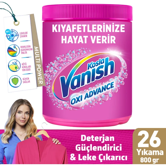 Vanish Kosla Multipower Renkliler için Leke Çıkarıcı ve Deterjan Güçlendirici Toz 800 g