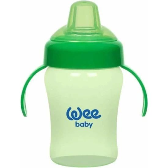 Wee Baby 775 Colorful Akıtmaz Kulplu Bardak Yeşil 240 ml