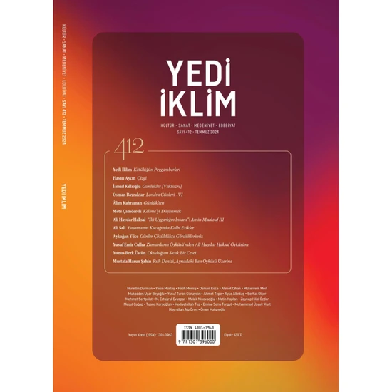 Yedi İklim Dergi 412. Sayı - Temmuz 2024