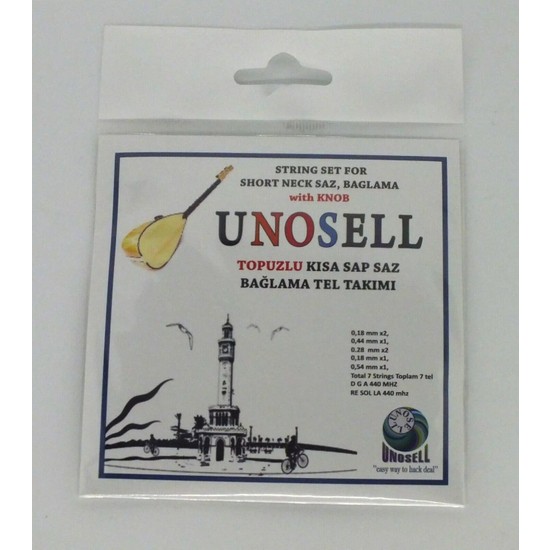 Jeu De Cordes Baglama Saz 0.18 Topuzlu Court Manche - Acier Inoxydable Pour Instrument à Cordes