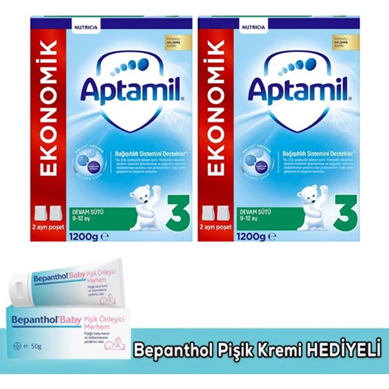 Aptamil 3 Devam Sütü 1200 gr x 2 Adet (Bepanthol Pişik li)