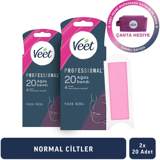 Veet Professional Sir Ağda Bandı Yüz Bölgesi Normal Ciltler 20'li X 2