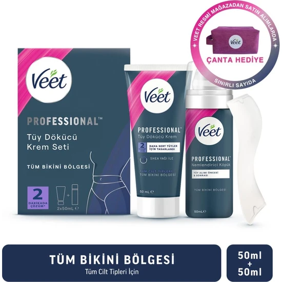 Veet Professional  Bikini Bölgesi Tüy Dökücü Krem Seti 50 Ml+50 ml