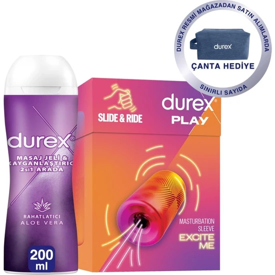 Durex Manuel Mastürbatör + Durex Aloevera 2'Si 1 Arada Kayganlaştırıcı Masaj Jeli 200ml