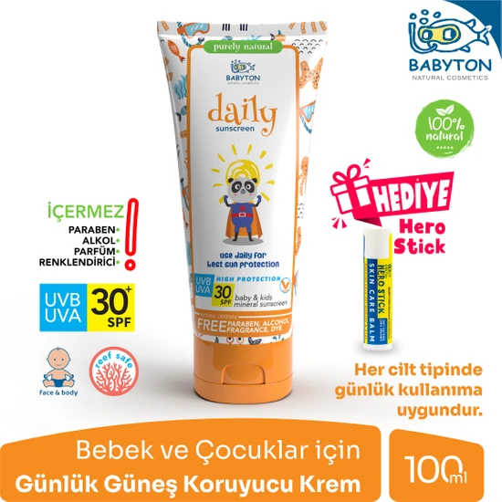 Babyton Bebek ve Çocuklar Için Günlük Güneş Koruyucu Krem 100 ml