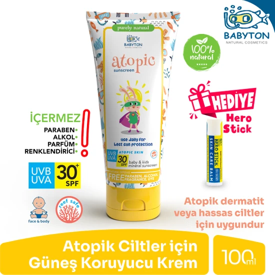 Babyton Atopik Ciltler İçin Güneş Koruyucu Krem 100 ml