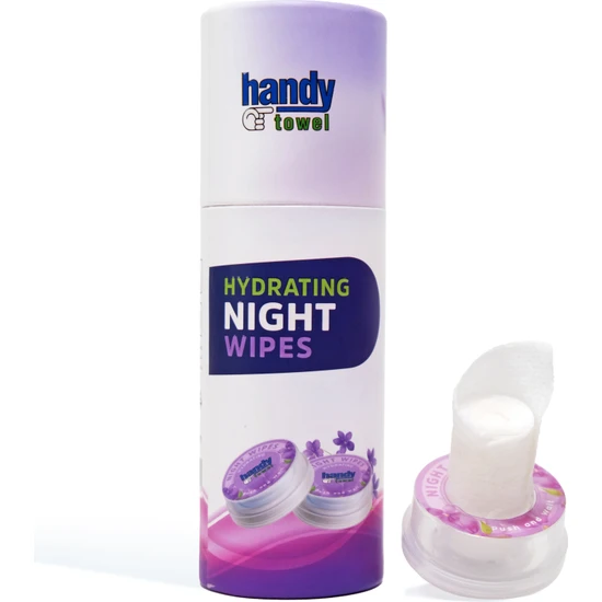 Handy Towel Gece Cilt Bakım Kapsülü 60 ml (8 x 7.5 ml) Likit + %100 Selüloz Mendil