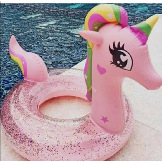 LRS Store 2-8 Yaş Sevimli Unicorn Kız Çocuk Simidi Yüksek Kalite Pullu Çocuk Simit