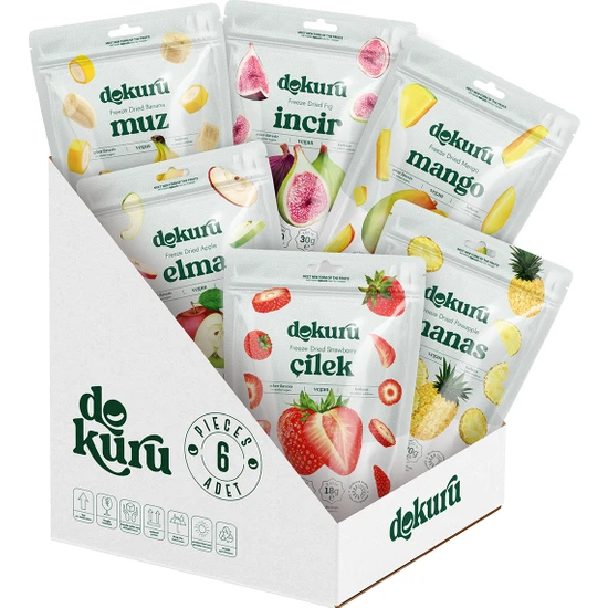 Dokuru Freeze Dried Kuru Meyve 6'lı Tanışma Paketi