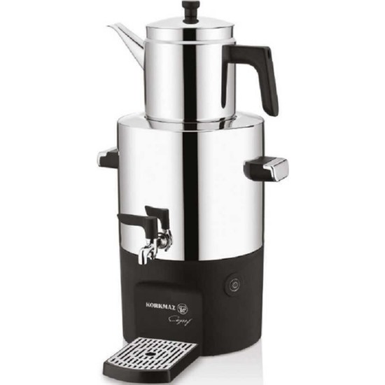 Korkmaz Çayşef Inox-Parlak Semaver 5 lt Kapasite Çelik Renkli Ergonomik Tasarım