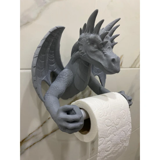 KemX3D Dragon Şık Tuvalet Kağıtlığı - Tuvalet Kağıdı Tutucu