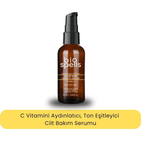 Bio Spells Glow Skin Creamy Serum 30ml - C Vitamini,  Aydınlatıcı ve Ton Eşitleyici Cilt Bakım Serumu