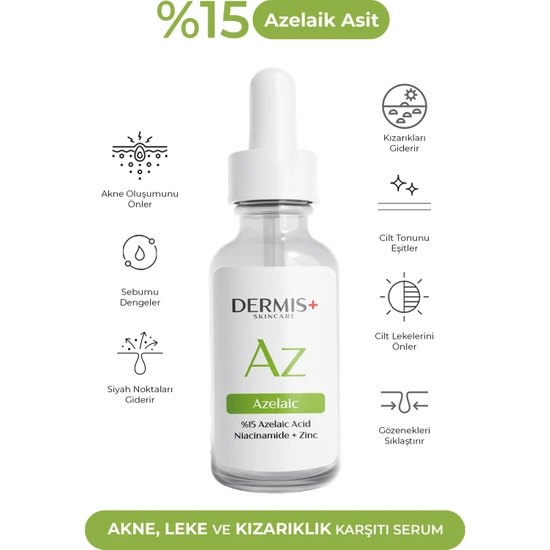 Dermis Plus Azelaik Asit, Niacinamide Ve Cilt Aydınlatıcı Serum