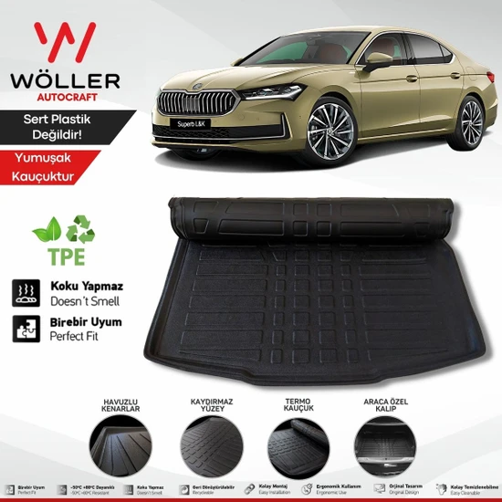 Wöller Skoda Superb Bagaj Havuzu 2024 Sonrası 3D Wöller Ultraflex Esnek