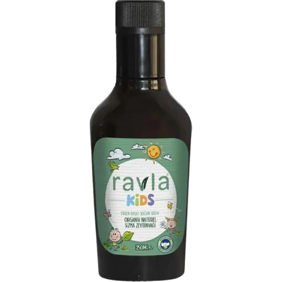 RAVLA KIDS YENİ SEZON İçmelik  Naturel Sızma Zeytinyağı – 0.3 Asit 400 Üzeri Polifenol (Çocuklara Özel Ambalaj) -250ml