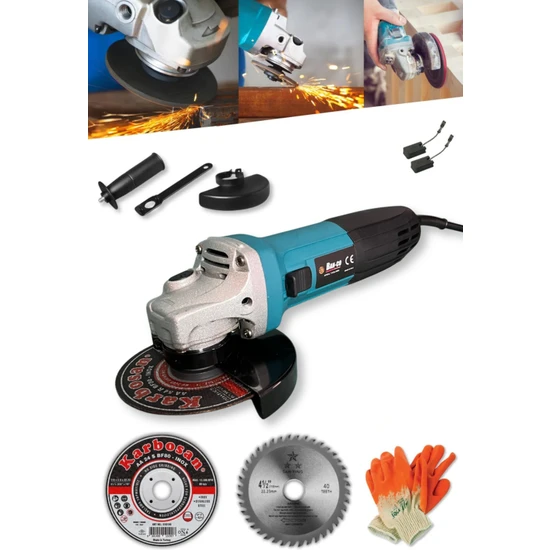 Dager WS Bakır Sargılı 1000 W 125 Mm Spiral Avuç Taşlama Makinesi İnox Kesici ve Sunta Kesme HEDİYE