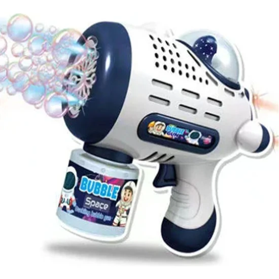 Learning Fun Işıklı Müzikli Baloncuk Tabancası Köpük Makinesi Oyuncak Bubble Gun Astronot Uzay Figürlü