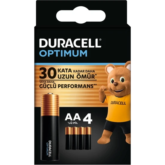 Duracell Optimum Alkalin AA Kalem Pil 1,5V 4'lü Paket (MX1500)