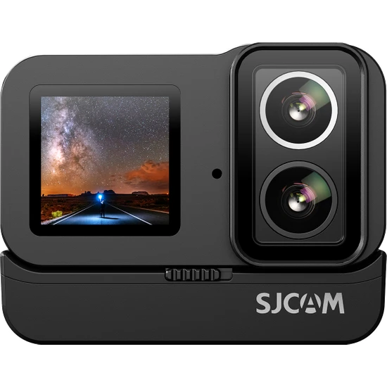 Sjcam SJ20 Dual Lens Star Night Vision 20MP 5g Wifi 4K UHD F1.3 Süper Geniş Diyafram Gece Görüşü 135° 2.29” Kılıfsız 5m Dalış 6-Eksenli Jiroskop Sabitleme 800+1050MAH Batarya Aksiyon Kamerası Siyah