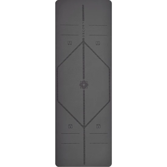 Rebuwo Hizalama Tasarımlı 5mm Tpe Yoga Pilates Mat Siyah