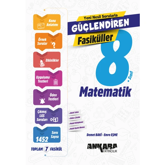 Ankara Yayıncılık 2025 8. Sınıf LGS Matematik 1-2-3-4-5-6-7 Güçlendiren Fasikül Konu Anlatımlı Soru Bankası