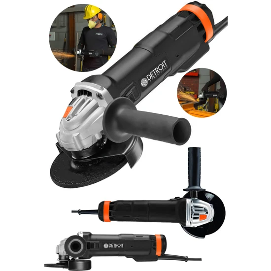 Detroit Usa Powertools Dfl 02 Series Profesyonel 800 Watt Bakır Sargılı 115 mm Metal Şanzıman Avuç Içi Taşlama Spiral