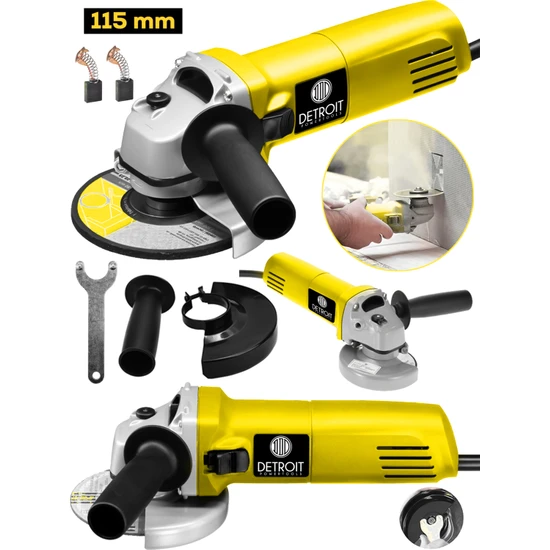 Detroit Usa Powertools Avuç Içi Taşlama Yandan Tetikli 115 Mm-Sarı Daflong Ital-Angr-01 Series