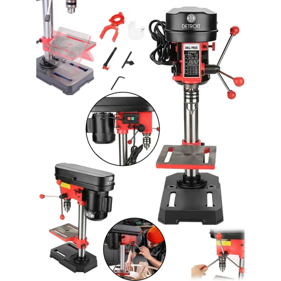 Detroit Usa 13 mm 500 W Bakır Sargı Seri Motor Sütunlu Matkap