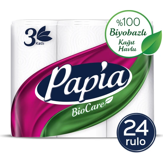 Papia Biocare Kağıt Havlu 24 Rulo ( 6 Rulo x 4 Paket)