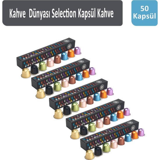 Kahve Dünyası 50 Kapsül Selection Kapsül Kahve Fındık Vanilya Karamel Aromalı Premium Tat Deneyimi