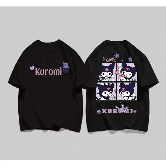 Moon-Puy Siyah Anime Harajuku Kuromi-Postcard Photos () T-Shirt