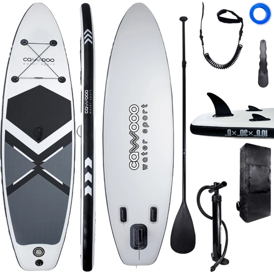 Cawooo SUP Şişme Sörf Tahtası Stand Up Paddle Board 82*320*15 cm Beyaz