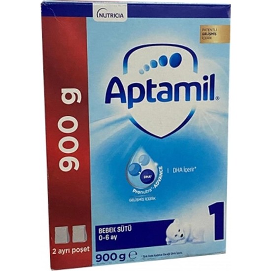 Aptamil 1 Bebek Sütü 900 Gr 0-6 Ay İçin DHA İçeren Hollanda Menşeli Sütlü Mama