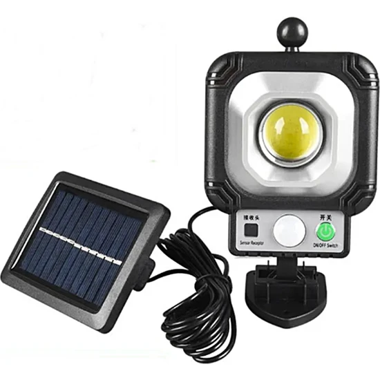 Gaman JX-855 Solar Güneş Enerjili Duvar Armatürü Sokak Lambası Hareket ve Karanlık Sensörlü 3.5mt Kablolu
