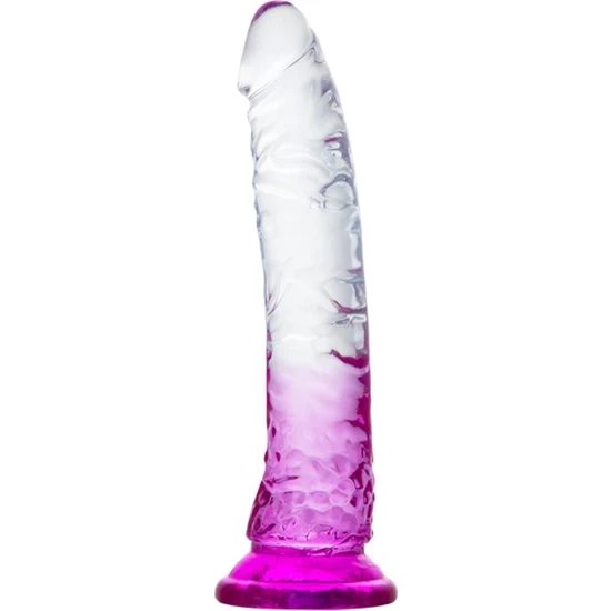 Ultra Yumuşak Şeffaf Mor 21 cm Gerçekçi Penis Realistik Jel Dokuda Yumurtalıksız Anal Vajina Dildo